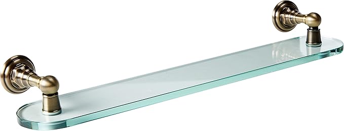 Jaclo 4830-GS-24-AB Wall Mounted Glass Shelf, 24", Antique Brass