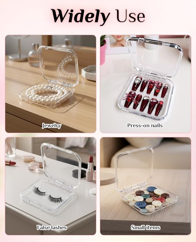 16PCS Press on Nail Boxes, Nail Cases for Press Ons with Adhesive Double Sided Tape