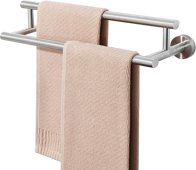 Alise Double Towel Bar Brushed Nickel,16" Towel Racks for Bathroom Wall Mounted,Bathroom Towel Rack SUS304 Stainless Steel Bathroom Towel Holder Quick Drying Hand Towel Holder Towel Bar for Walls