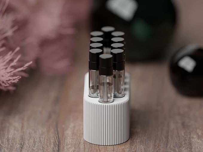 Perfume Sample Organizer for Bathroom or Vanity ?€? Ideal Makeup and Skincare Storage, Desk and Bathroom Counter Organizer, Gift for Her (2mL Pure White - Fits Mini Perfume Samples)