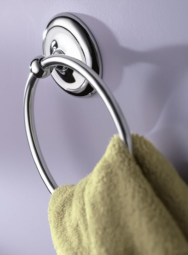 Moen 5386CH Yorkshire Wall Mounted Towel Ring for Bathroom Hand Towel Holder Ring, Chrome