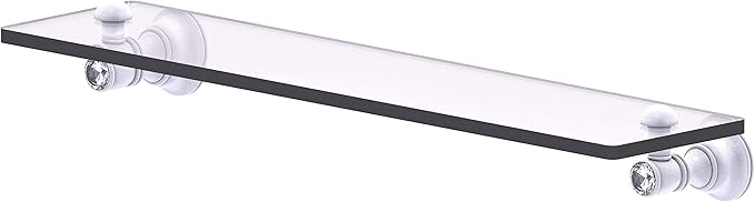Allied Brass CC-1-22 Carolina Crystal Collection 22 Inch Glass Shelf, Matte White