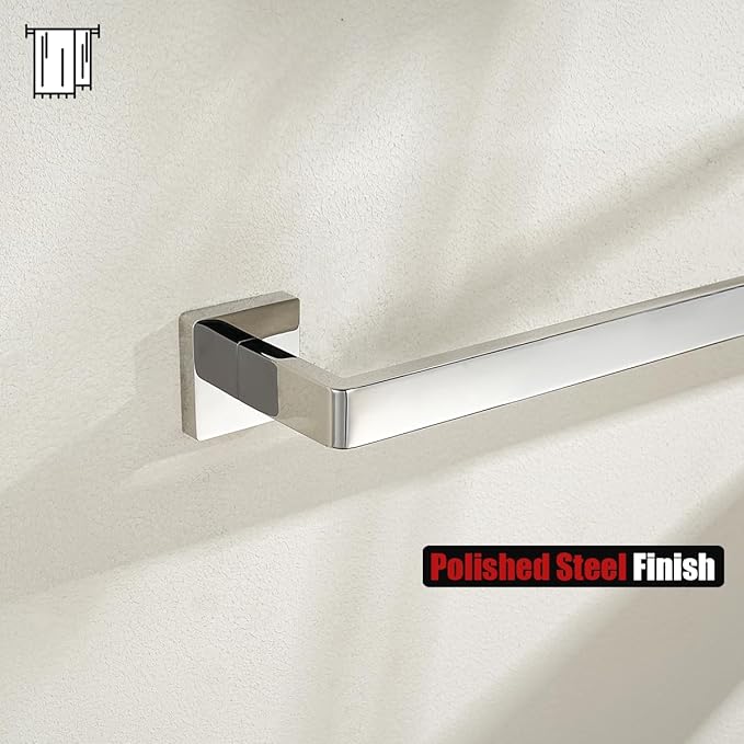 JQK Polished Towel Bar, Rounded Edges 29.41 Inch Towel Rack, 304 Stainless Steel Bathroom Wall Mount, Useable Length 27 Inch, TB250L27-CH