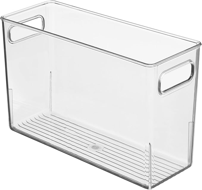 iDesign Tall Plastic Storage Bin with Handles for Fridge or Freezer - Set of 8 - Clear - Made in USA