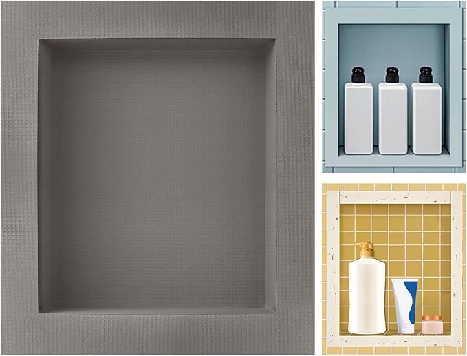 Shower Niche Tile Ready,Single Recessed Shower Shelf Niche for Shower Wall,Waterproof Ready to Tile Niches Box for Bathroom Renovation/Showers Storage,Inner Size 12"x14",Outer Size 16”x18”,Depth 4”