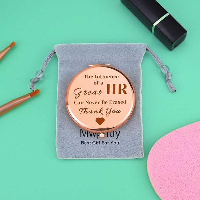 HR Appreciation Gifts HR Gift for Women Compact Makeup Mirror Human Resources Presents Ideas Human Resources Director Present Thank You Folding Makeup Mirror for Manager Coworker Birthday Retirement
