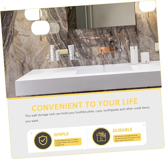 Cabilock Bathroom Storage Rack Punch Wall Mounted Shelf for Toiletries Stainless Steel Design with Hollow Bottom for Quick Drainage Elegant Organizer for Bathroom
