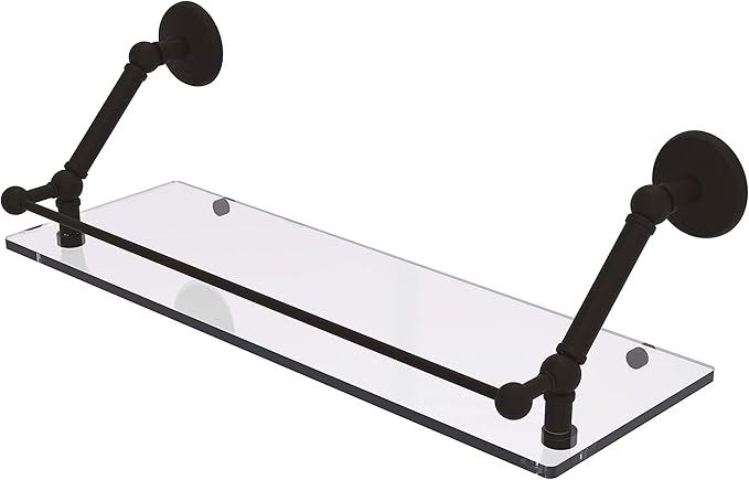 Allied Brass PMC-1-24-GAL Prestige Monte Carlo 24 Inch Floating Gallery Rail Glass Shelf, Oil Rubbed Bronze