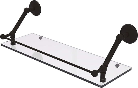 Allied Brass PMC-1-24-GAL Prestige Monte Carlo 24 Inch Floating Gallery Rail Glass Shelf, Oil Rubbed Bronze