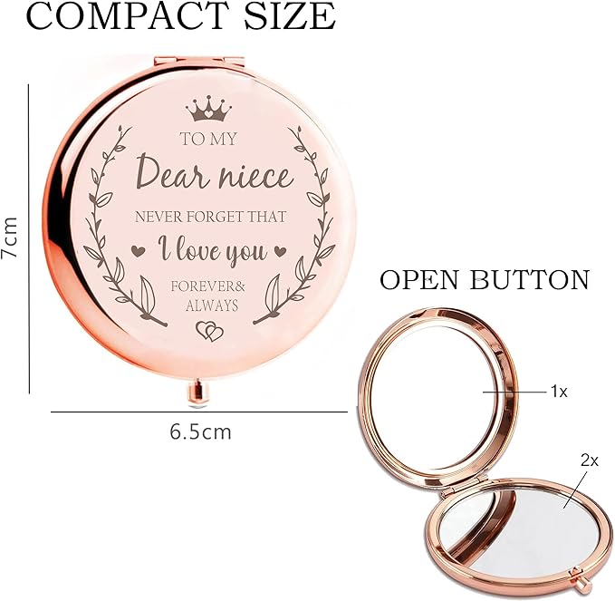 Compact Mirror - Niece Gifts from Aunt, Birthday &, Auntie's