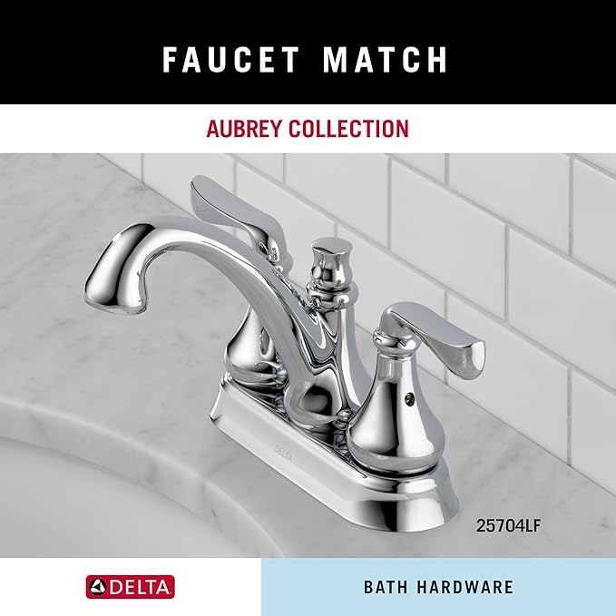 DELTA FAUCET Rubber Limited AUB24-PC Aubrey 24-in Wall Mount Towel Bar Bath Hardware Accessory in Polished Chrome