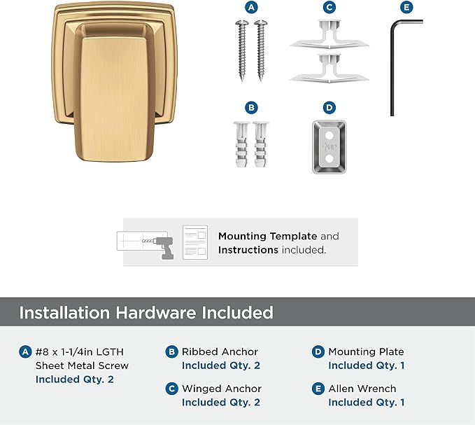 Amerock BH36030CZ | Champagne Bronze Single Robe Hook | 2-1/8 in. (54 mm) Length Towel Holder | Revitalize | Towel Hook for Bathroom | Bathroom Hardware | Bath Accessories
