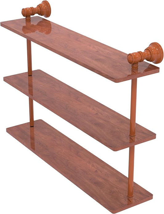 Allied Brass CL-5-22-IRW-ASP Carolina Collection 22 Inch Triple Wood Shelf, Autumn Sparkle