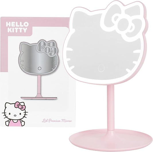 Get Trend Hello Kitty Sanrio LED Vanity Mirror with Lights for Women, Teens, Light Up Makeup Mirror for Desk, Room Decor, Kawaii Gifts for Women (Pink/Hello Kitty)