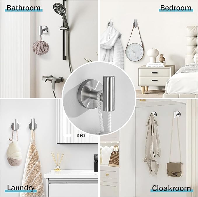 10 Pieces Brushed Nickel Bathroom Hardware Accessories Towel Bar Set 23.6 Inch Towel Rack Set for Bathroom SUS304 Stainless Steel Toilet Paper Holder Towel Holder Wall Mounted