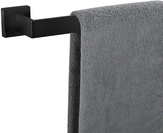 Towel Bar for Bathroom 32 Inch Matte Black Towel Holder 12/16/20/24/28/32/36 Inch Stainless Steel SUS304 Rustproof Towel Rack Modern Square Towel Rod for Bathroom Wall (1, Matte Black, 32 Inch)