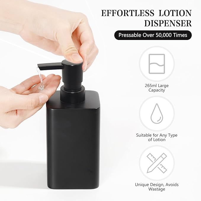 YMXYJM Bathroom Accessories Set, 4 Pcs Bathroom Accessory Set, Soap Dispenser, Toothbrush Holder, Qtip Holder Set, Bathroom Sets Complete, Bathroom Sink Set for Modern Home,Matte Black