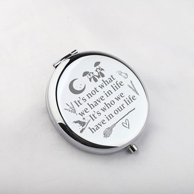 WUSUANED Witch Sister Makeup Mirror Practical Movie Inspired Mirrorr TV Show Fan Gift Magic Witch Gift Witchy Fans Gifts (Witch Sister Mirror Steel)