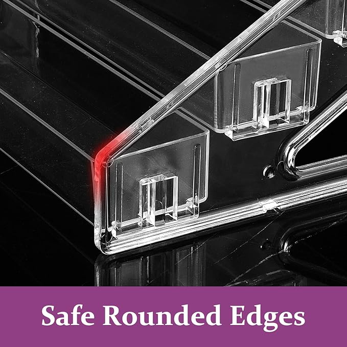 JessLab Nail Polish Organizer, 4-Tier Clear Acrylic Sunglass and Essential Oil Holder, Makeup Organizer for Bathroom Vanity Countertop