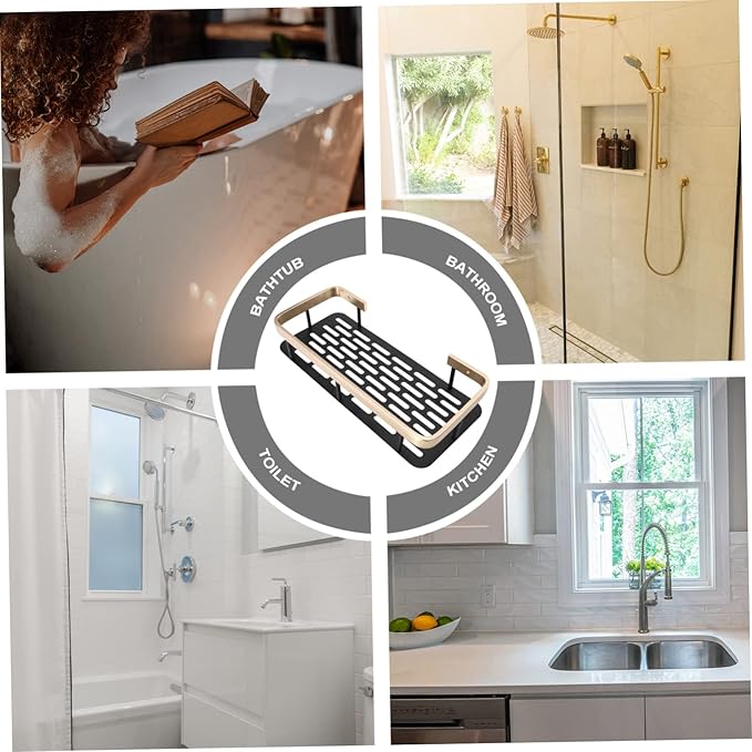 Nail-Free Wall Shelf for Bathroom Corner Sturdy ABS Material Easy Installation Space-Saving Organizer for Household and Kitchen Use