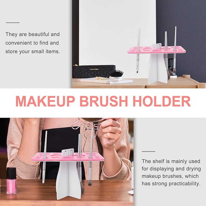 Mikinona Makeup Tool Drying Rack Beauty Storage Stand Makeup Brush Holder Organizing Rack Home