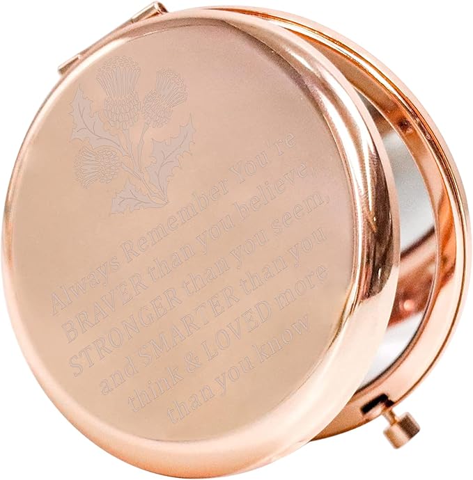 WSNANG Scottish Thistle Gifts Makeup Mirror Thistle Flower Gifts Scottish Blessing Gifts for Women Scottish Thistle Lover Gift (Thistle Mirror-rg)