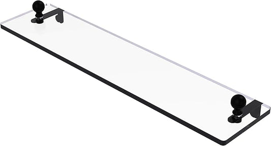 Allied Brass MA-1/22 Mambo 22 Inch Vanity Beveled Edges Glass Shelf, Matte Black