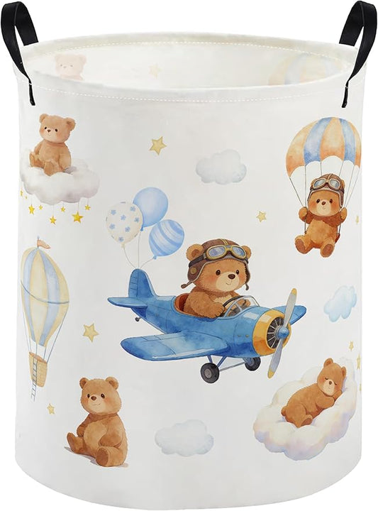 Kids Laundry Basket Bear Hamper for Nursery Animal Hamper Cute Kids Storage Bin Room Decor for Home(Bear)