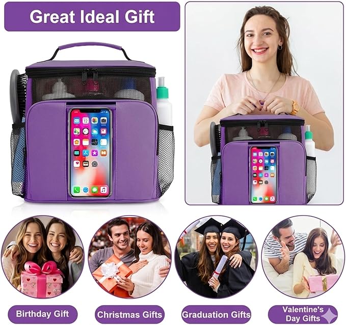 BAIMAY Travel Toiletry Bag for Women, Large Makeup Organizer for Full-Sized Toiletries Gifts for Women-Purple