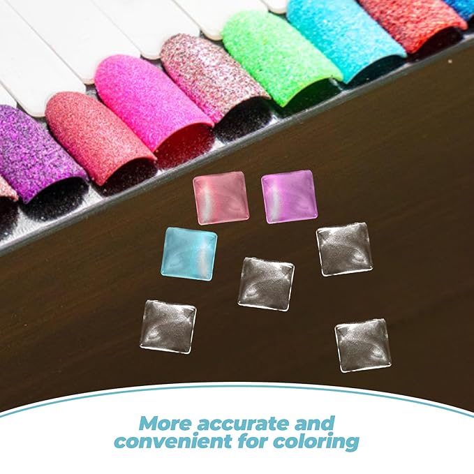 Mipcase Nail Color Display Stand 100Pcs Glass Nail Tip Cards for Art Polish Book Color Beads Display Tool