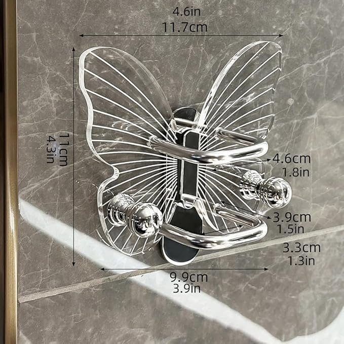 Multipurpose Sturdy Acrylic Butterfly Combs Holder Space Saving Wall Shelf for Bathroom Accessories Home Organization