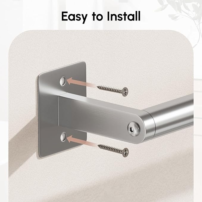 USHOWER Brushed Nickel Towel Bar, 24 Inch Towel Racks for Bathroom Wall Mounted, Heavy Duty Stainless Steel Towel Holder, Easy Installation (Total Length 26 Inch) (Pack of 2)