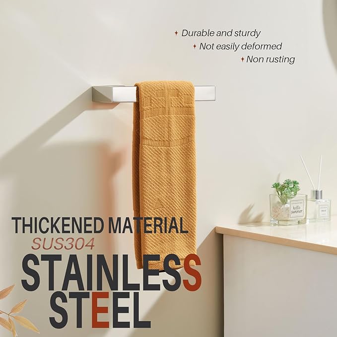 KOKOSIRI Hand Towel Bars Bathroom Towel Holder Wall Mounted Kitchen Towels Rack Bath Hardware Polished Chrome Stainless Steel, B3009CH