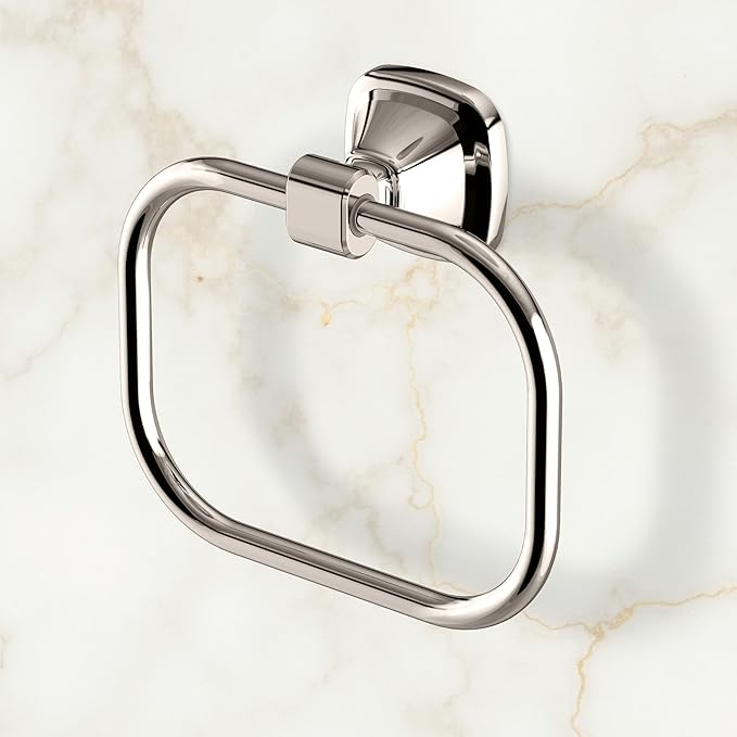 Gatco 5512PN Beverly Towel Ring | Elegant Hand Towel Holder for Bathroom | Luxury Design, Heavy Duty Metal | Polished Nickel Finish