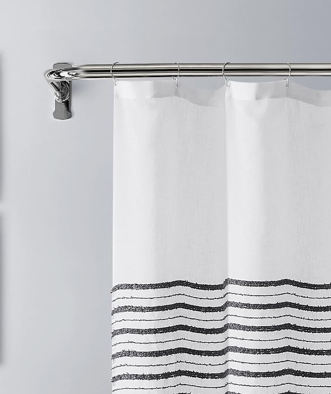 Dainty Home Bathroom Linen Look Bath Shower Curtain 70" x 72" Water Resistant Polyester Blend Fabric Shower Curtain Washable Shower Curtain Perfect Cloth Decor for Stylish Bathrooms