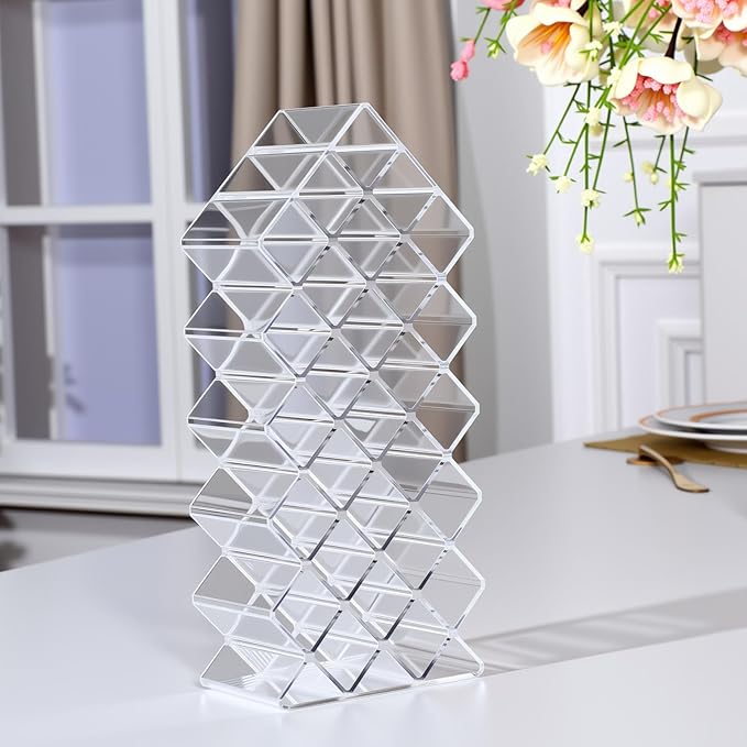 Hoolerry 4 Pack Acrylic Lipstick Holder Organizer 112 Slots Clear Lip Gloss Holder Organizers Stackable Lipsticks Tower Lipstick Case Display Stand Storage Box for Makeup Cosmetic Vanity(Fish Shape)