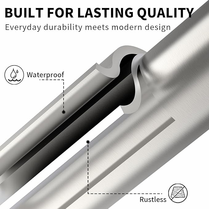 Adhesive Towel Holder for Bathroom Brushed Nickel No Drill Hand Towel Ring Stainless Steel and Zinc Alloy Self Adhesive Towel Hanger for Bath, Kitchen