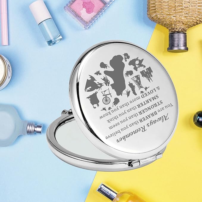 KEYCHIN Sleeping Princess Pocket Mirror Aurora Princess Fans Gifts You are Braver Stronger Smarter Than You Think Compact Makeup Mirror for Women Girls Teenagers (Sleeping Princess Mirror-S)