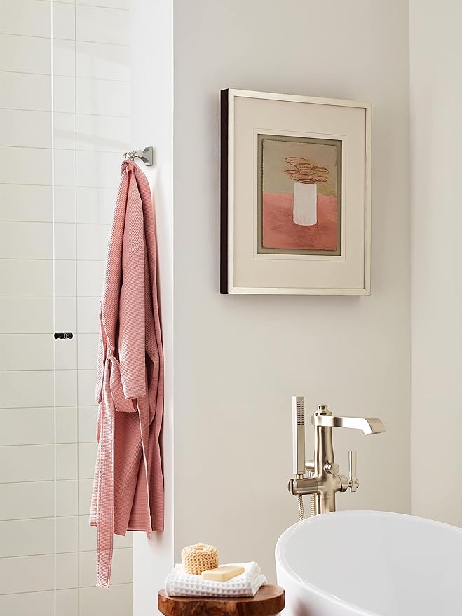 Amerock BH36050G10 | Brushed Nickel Double Robe Hook | 2-15/16 in. (75 mm) Length Towel Holder | Davenport | Towel Hook for Bathroom | Bathroom Hardware | Bath Accessories