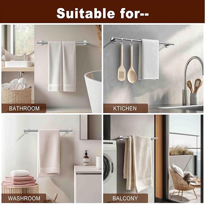 SEIDO 36 Inch Brushed Nickel Towel Bar for Bathroom Wall - SUS 304 Stainless Steel Kitchen Towel Holder Wall Mounted Towel Rack Rod with 33" Hanging Length Easy to Install Durable Heavy Duty