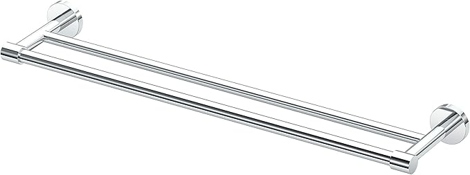 Gatco 4664 Reveal 24" Double Towel Bar, Chrome | Wall Mounted Bathroom Double Towel Holder | Towel Rack for Bathroom