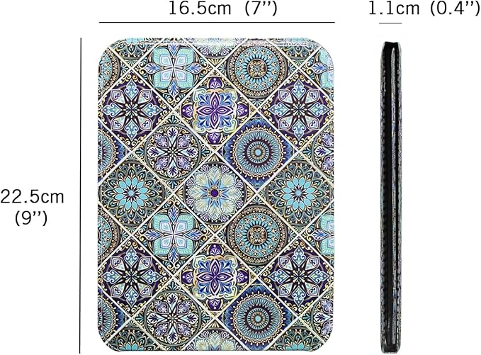 Large Folding Mirror Portable, Travel Foldable PU Adjustable Rectangular Ultrathin Vanity Mirror Rounded Corner with Multi Stand Angle, for Travel, Camping,Home 9x7 Inch