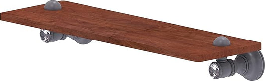 Allied Brass CC-1-16-IRW Carolina Crystal Collection 16 Inch Wood Shelf, Matte Gray