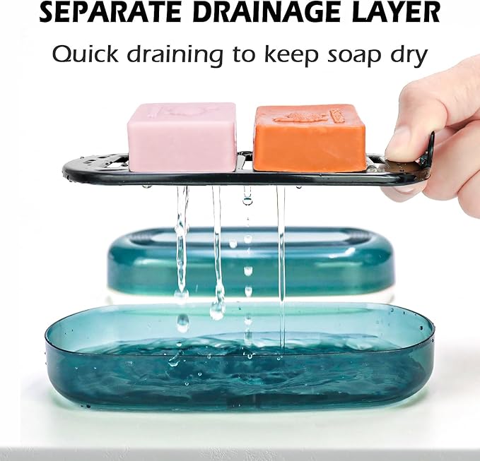 AIDIMMING Shampoo & Conditioner Bar Case, Large Plastic Travel Soap Case with Lid, Fits Duke Cannon Soap bar, Kitsch Shampoo Bar, for Travel, Camping, Gym, and Bathroom (Max, Blue)