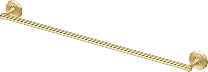 Gatco 5058 Designer II Towel Bar, Wall-Mounted Bathroom Towel Holder, 30" Length Brushed Brass Finish