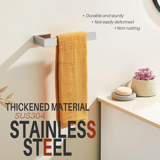 KOKOSIRI Hand Towel Bars Bath Towel Holder Brushed Nickel Wall Mount Kitchen Towels Rack Bathroom Hardware Stainless Steel, B3009BR