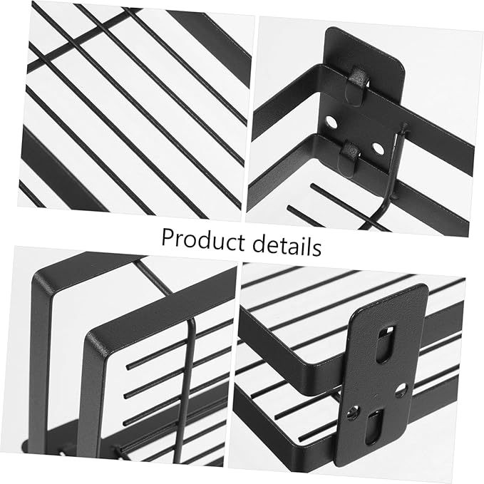 Mobestech Punch Wall Mounted Storage Rack Heavy Duty Organizer for Bathroom Kitchen and Bedroom Convenient Shampoo and Towel Holder No Drilling Required Design