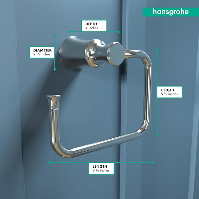 hansgrohe 4786830 Joleena Towel Ring in Polished Nickel, 8.3-Inches Wide