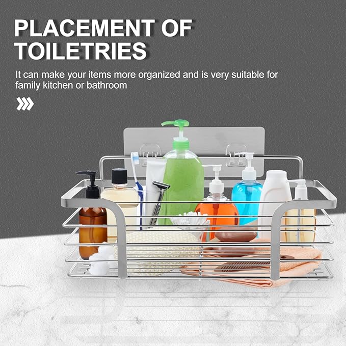 Unomor Practical Kitchen Bathroom Storage Rack Storage Shelf No Drill Wall Mount Shelf Organizer