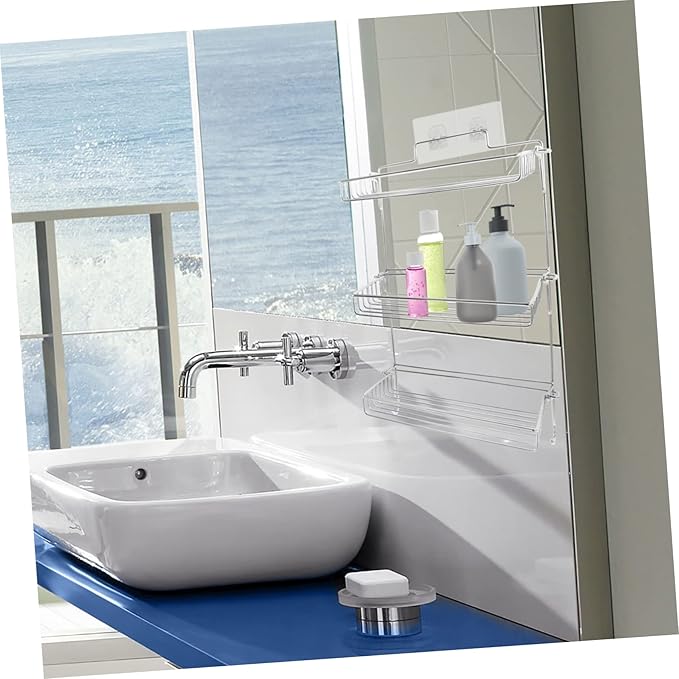 Luxshiny Stainless Steel Folding Storage Rack Floating Shelves Bathroom Storage Shelf for Bathroom Kitchen